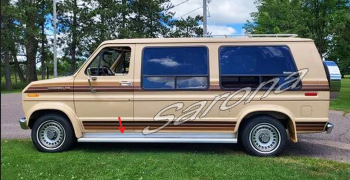 Custom Ford Econoline Van  Long Wheel Base Running Boards (1975 - 2014) - $550.00 (Part #FD-013-SB)